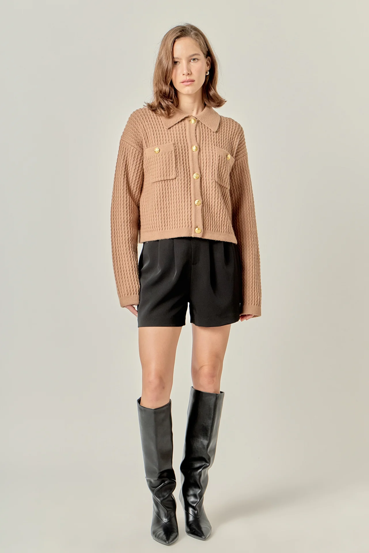 Textured Knit Lady Jacket