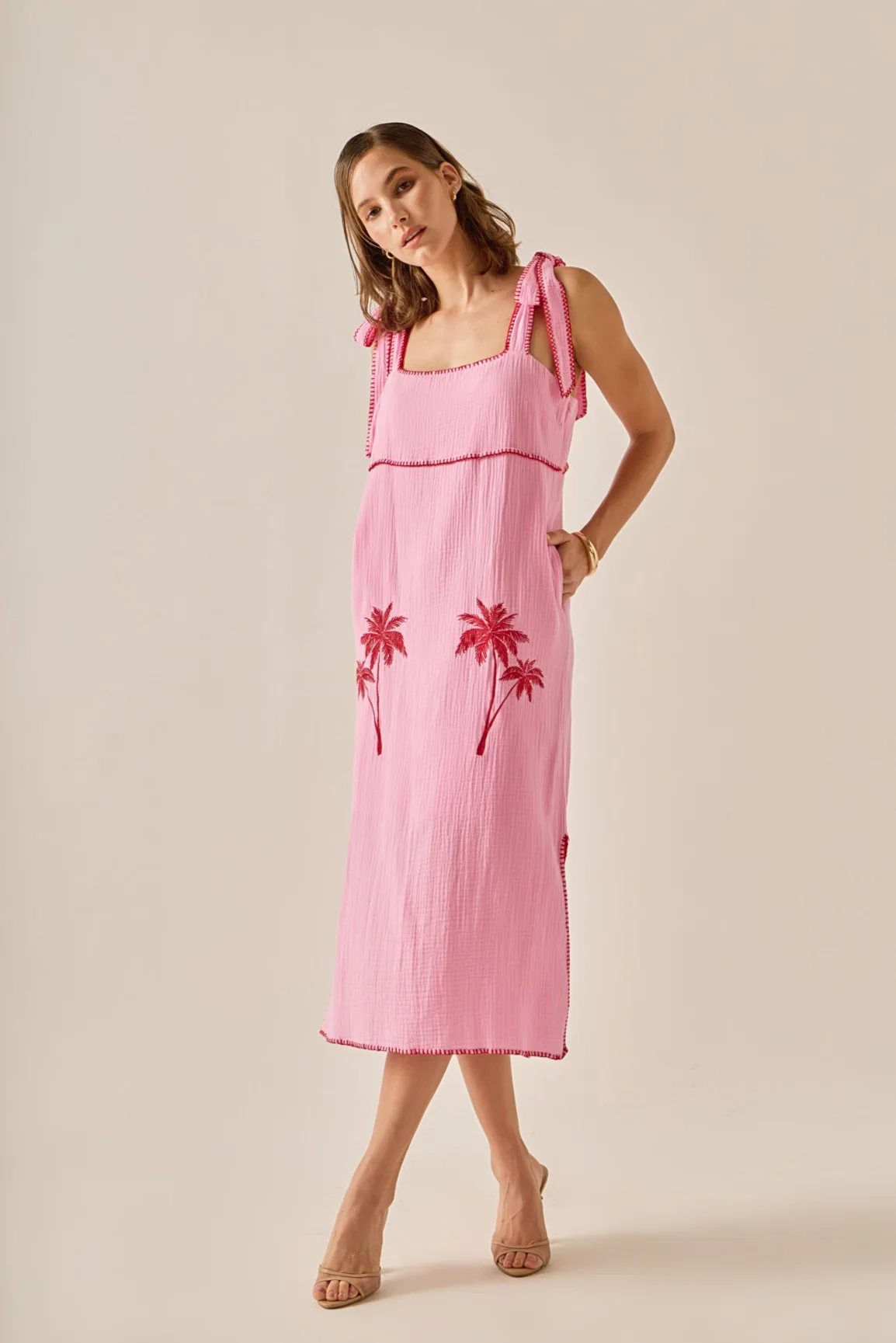 The Aria Tropical Embroidered Midi Dress - Image 5