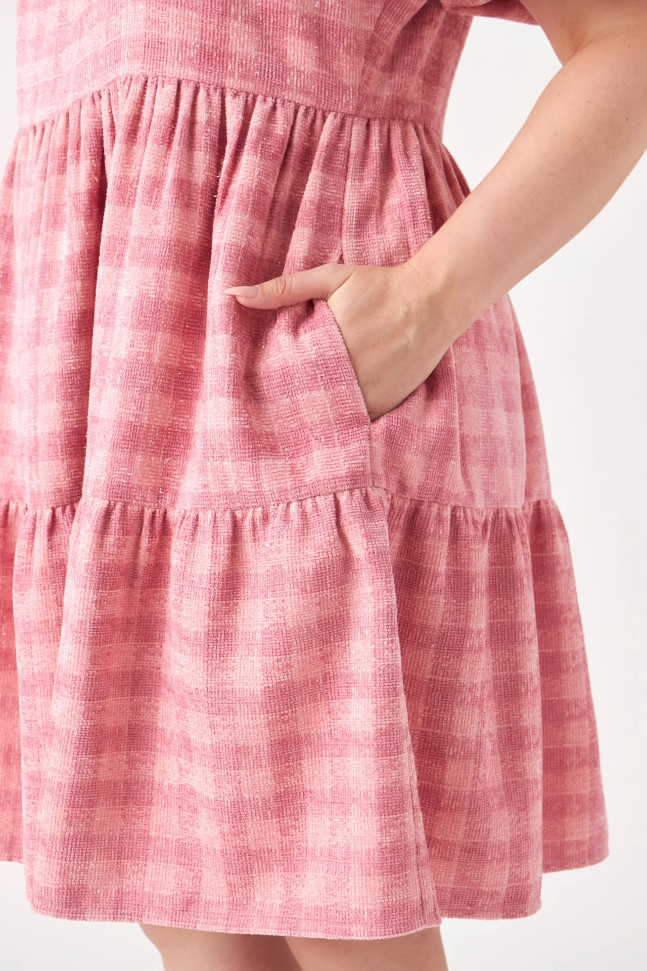 Plus Size Tweed Babydoll Dress - Image 2