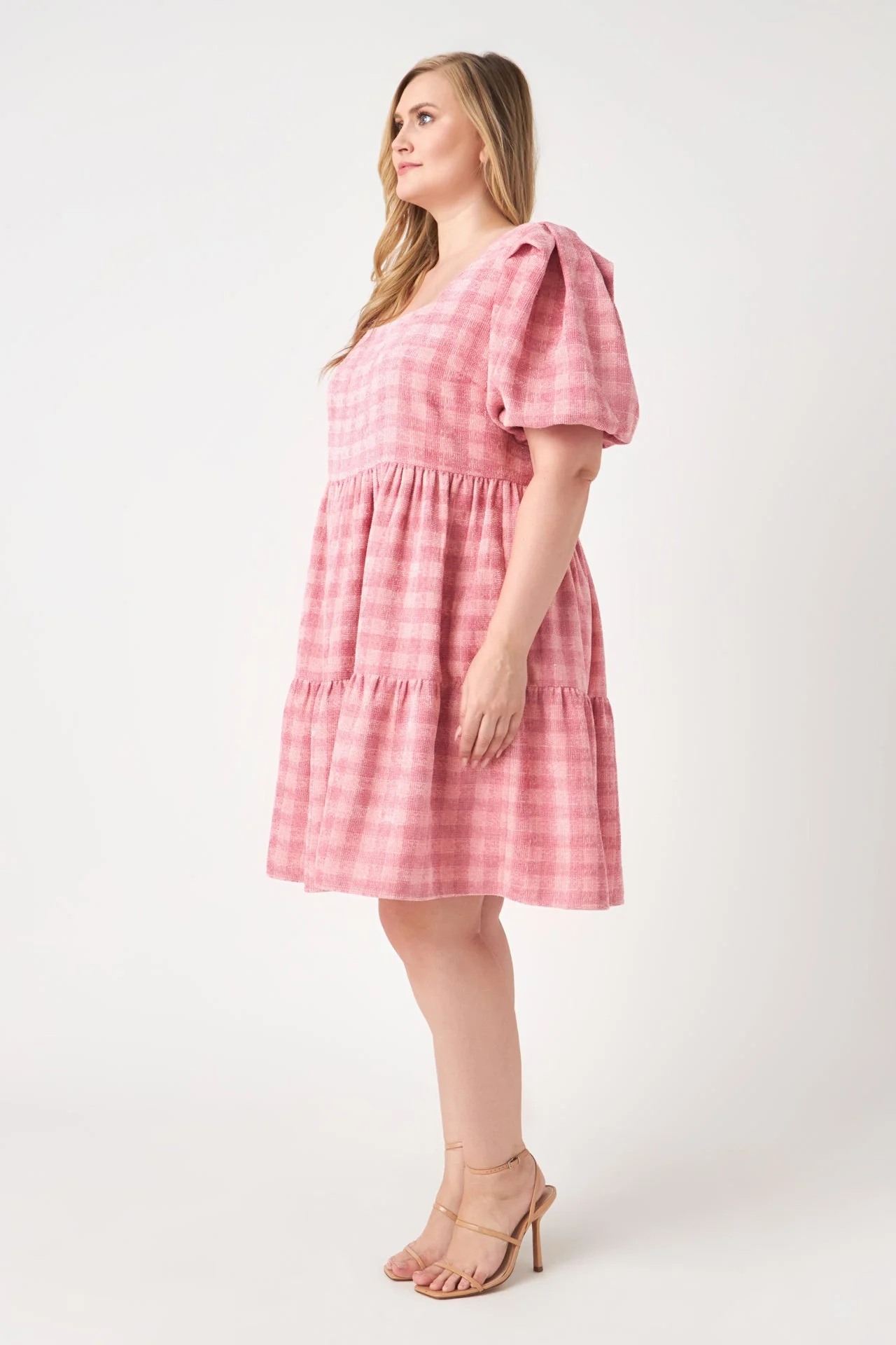 Plus Size Tweed Babydoll Dress - Image 3