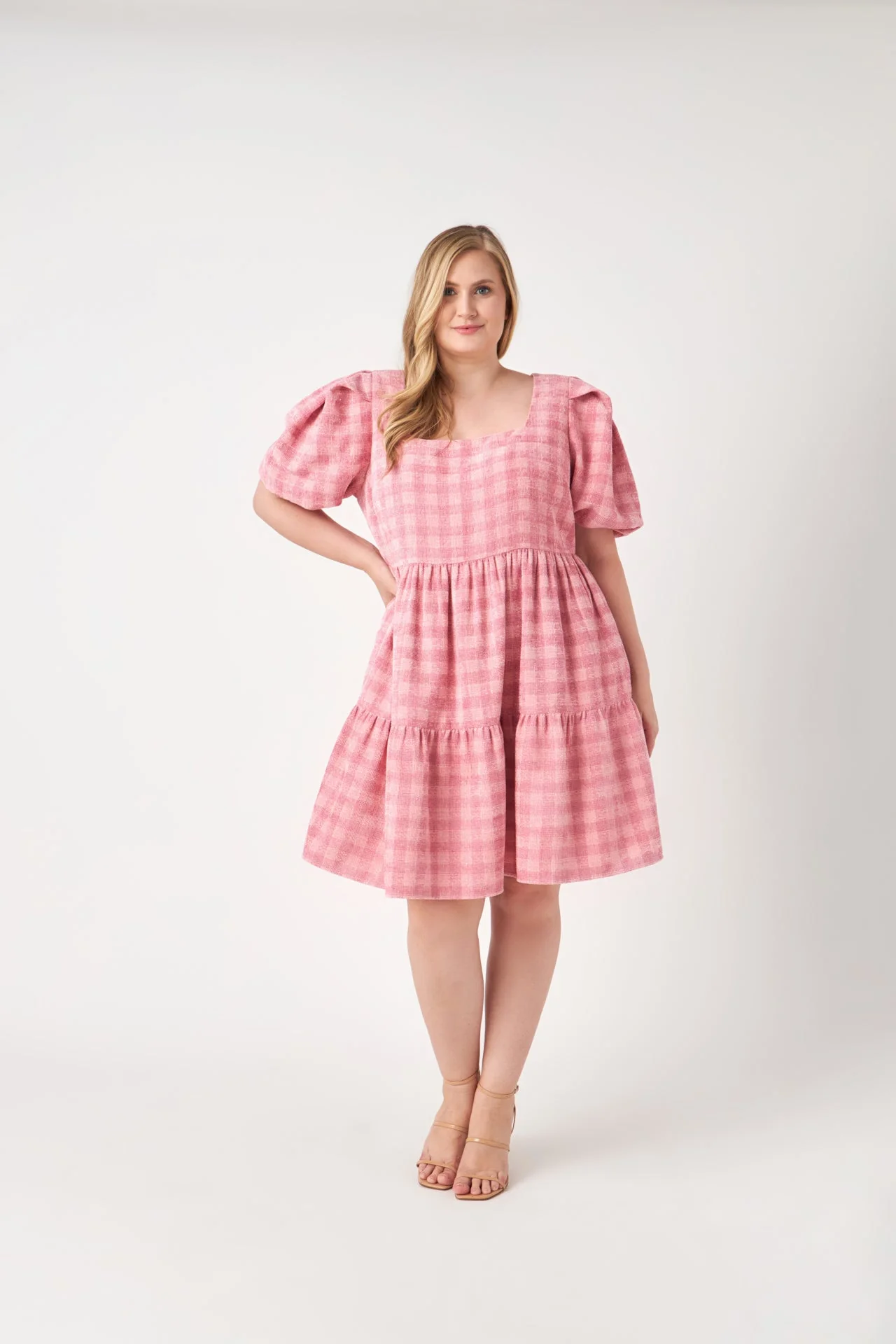 Plus Size Tweed Babydoll Dress - Image 5
