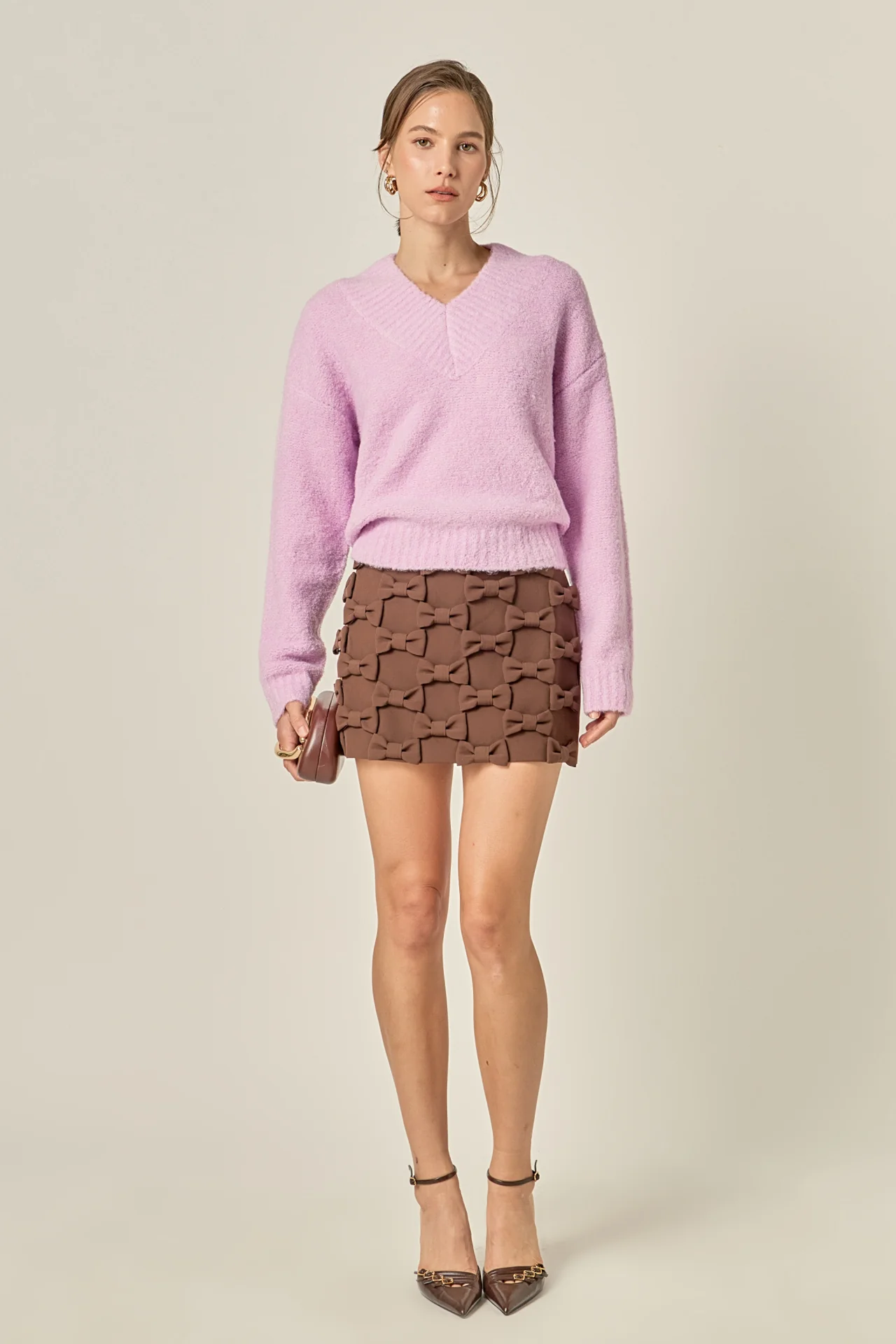 V Neck Knit Top