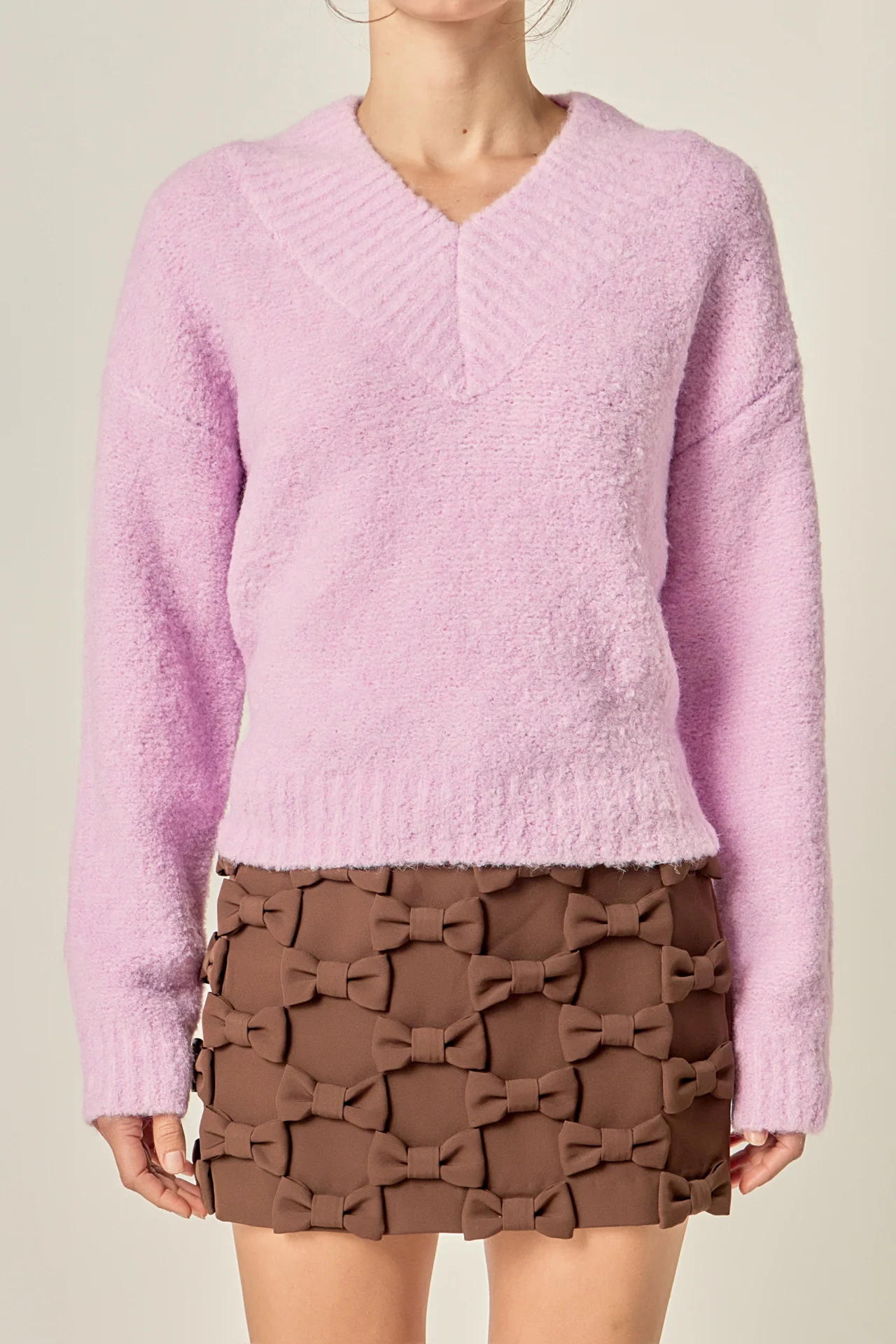 V Neck Knit Top - Image 2