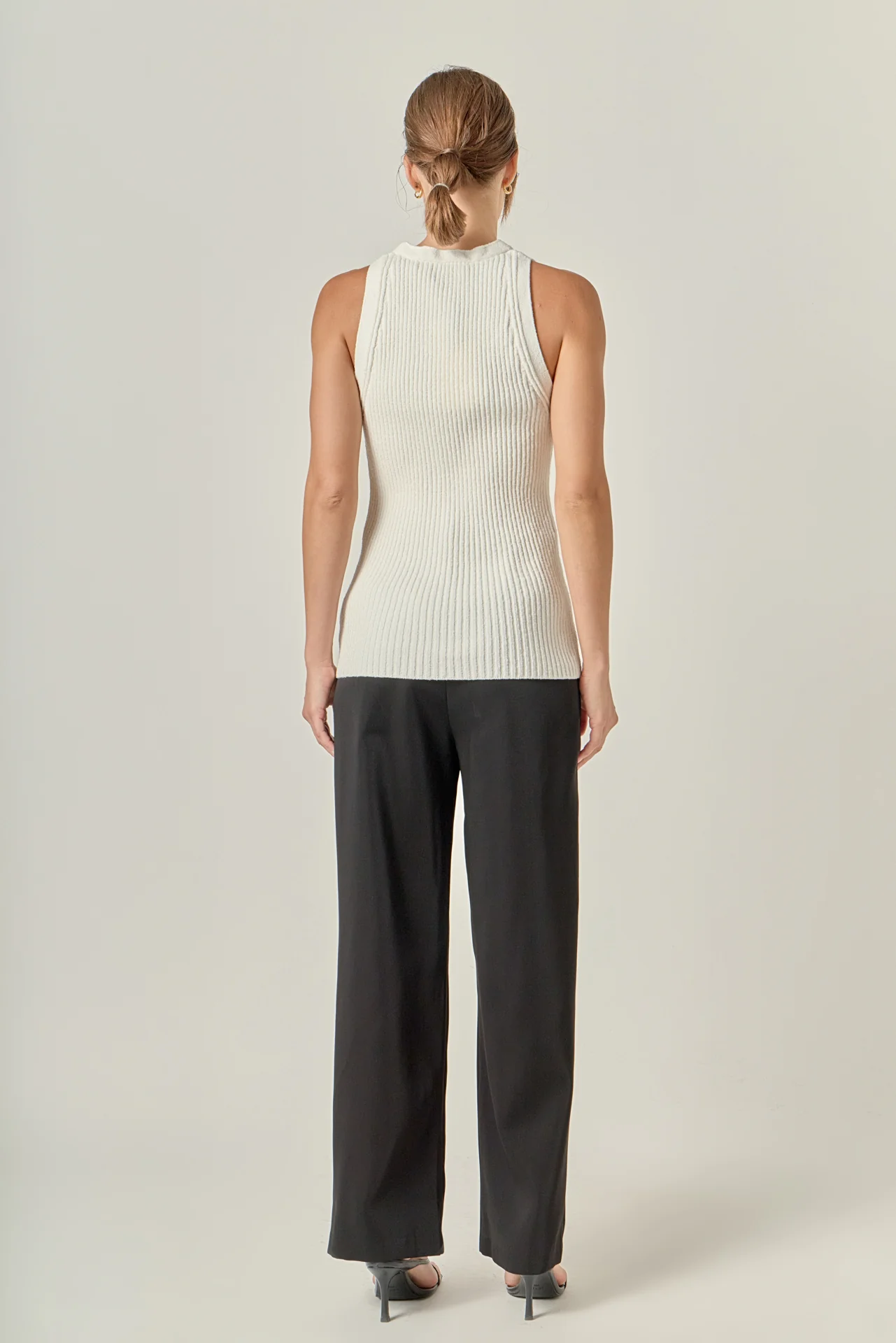 Ribbed Knit Button-Front Vest - Image 4
