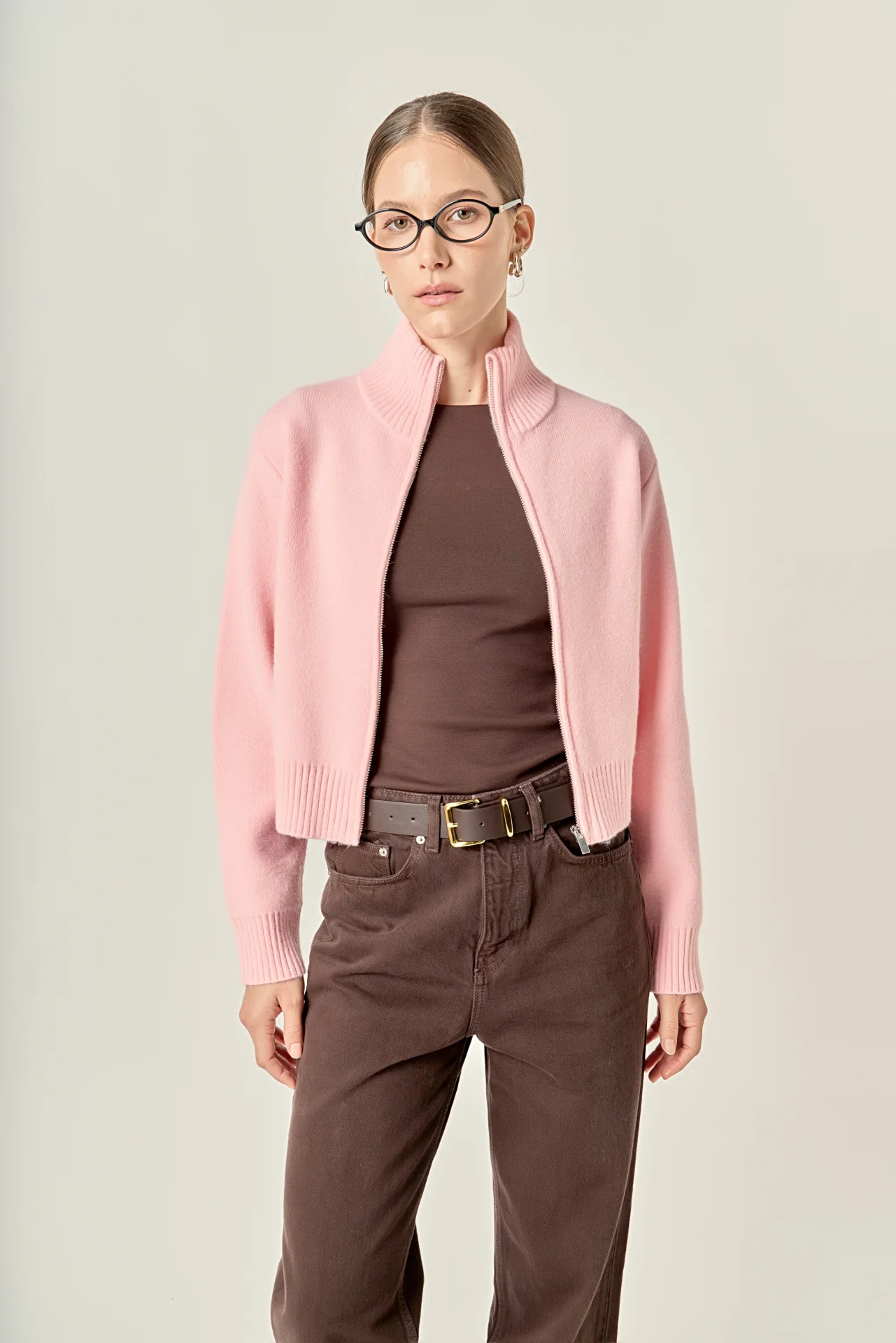 Zip Up Knit Jacket